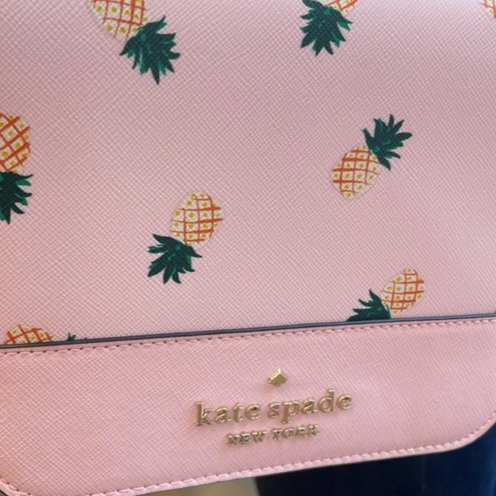 Kate Spade Staci Square Pineapple Crossbody Pink Multi - Picture 14 of 16